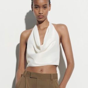 NWT Zara Draped Halter Top